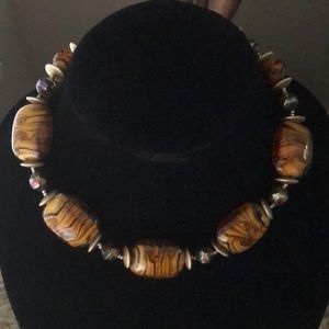 Costume Beaded Tiger Eye Necklace